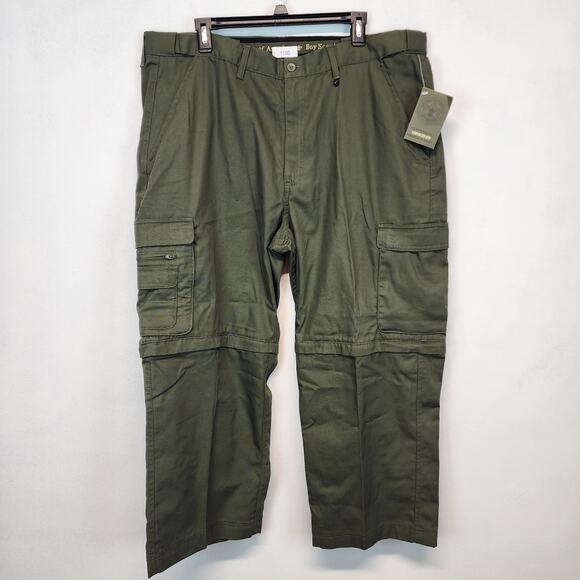 Boy Scouts Of America Convertible Cargo Ankle Pants Womens 18W Green 27" Inseam - Picture 1 of 10